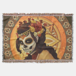Cobertor Travesseiro decorativo Dia De Los Muertos