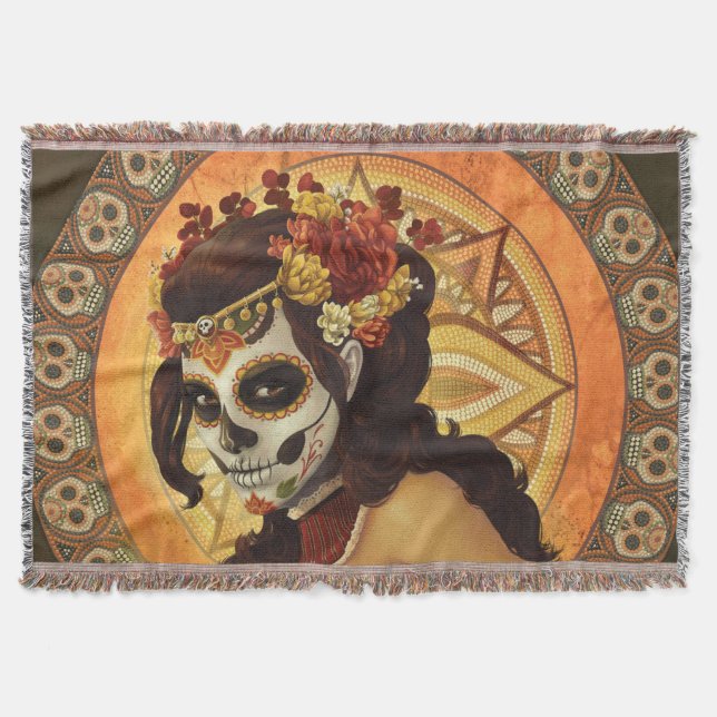 Cobertor Travesseiro decorativo Dia De Los Muertos (Frente)