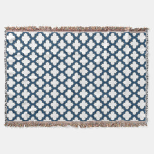 Cobertor Trellis, Latite, Quatrefoil, de cor branca e Marin