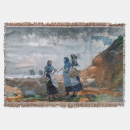 Cobertor Três Garotas Pescadoras, Tynemouth Winslow Homer 1