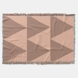 Cobertor Triângulos Grandes Geométricos Mocha Mousse Rosa D