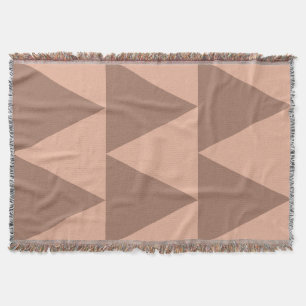 Cobertor Triângulos Grandes Geométricos Mocha Mousse Rosa D
