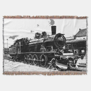 Cobertor Trilhos - Comboio Vintage a Vapor