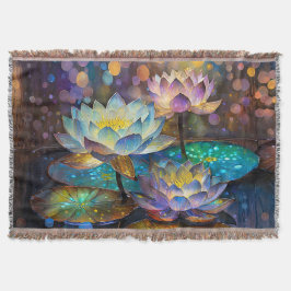 Cobertor Trio de Flores de Lótus Brilhantes