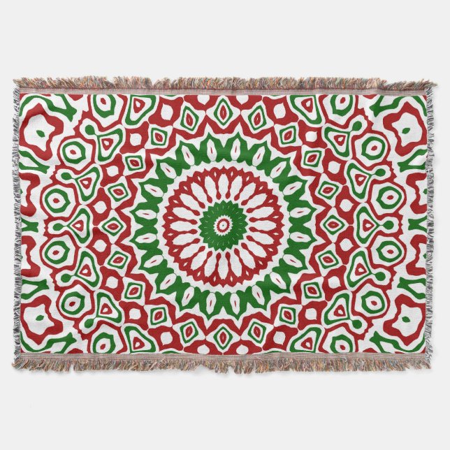 Cobertor Trippy Hippie Groovy Boho Funky Natal Mandala (Frente)
