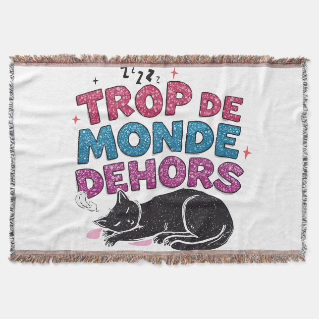 Cobertor Trop de Monde Dehors - Black Cat Cozy Blanket (Frente)