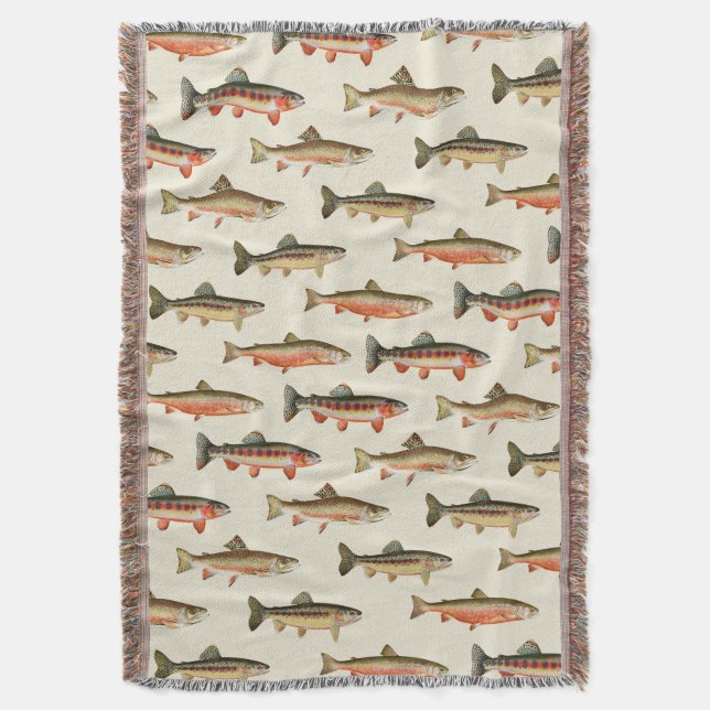 Cobertor Trout Galore Creme (Frente Vertical)