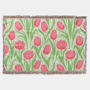 Cobertor Tulipas em vermelho e verde
