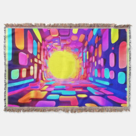 Cobertor Túnel de Neon: Viagem Psicodélica
