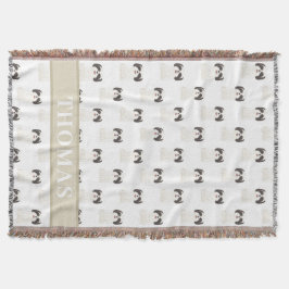 Cobertor Turh Tzu personalizado (preto e branco) rosa e bra