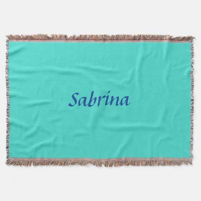 Cobertor Turquoise Blue Professional Modern Name (Frente)