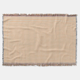 Cobertor Two images of a woven blanket featuring a beige 