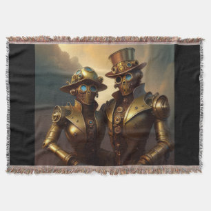 Cobertor Um Casal Robótico Steampunk Apaixonado
