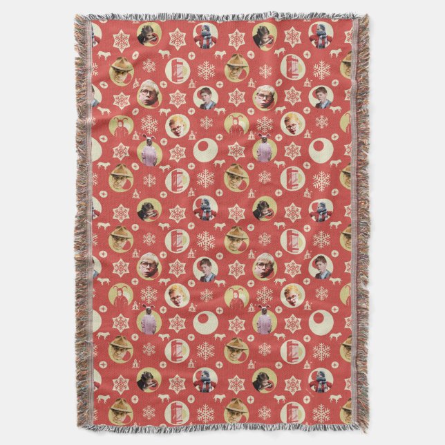 Cobertor Um Padrão de Floco de Neve Retro de História de Na (Frente Vertical)