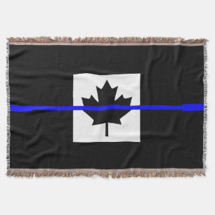 Cobertor Um sinalizador canadense de linha azul fina