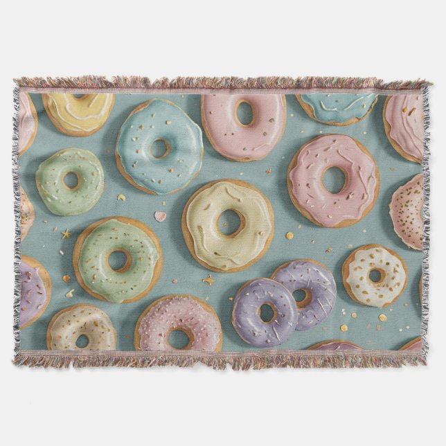 Cobertor Um Sonho Caprichoso de Donuts Pastel (Frente)