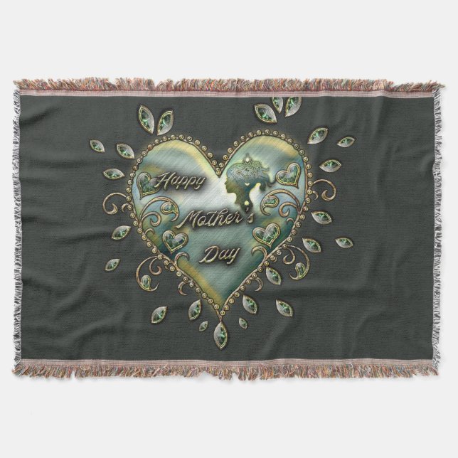 Cobertor Um toque de elegância: Dia de as mães feliz. (Frente)