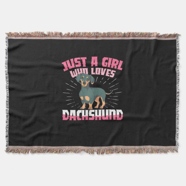 Cobertor Uma garota que ama Dachshund (Frente)