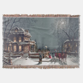 Cobertor Uma véspera de Natal vitoriana por J. Hoover 1880