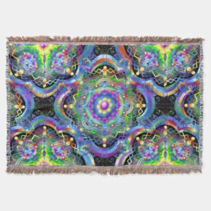 Cobertor Universo Mandala Cores Psicodélicas