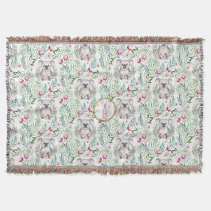 Cobertor URSINHO KOALA Floral Monograma Quarto de Meninas B