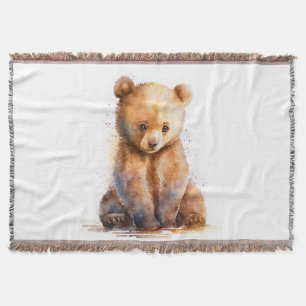 Cobertor Urso-Bebê Castanho-De-Cana-De-Cama, Sentado