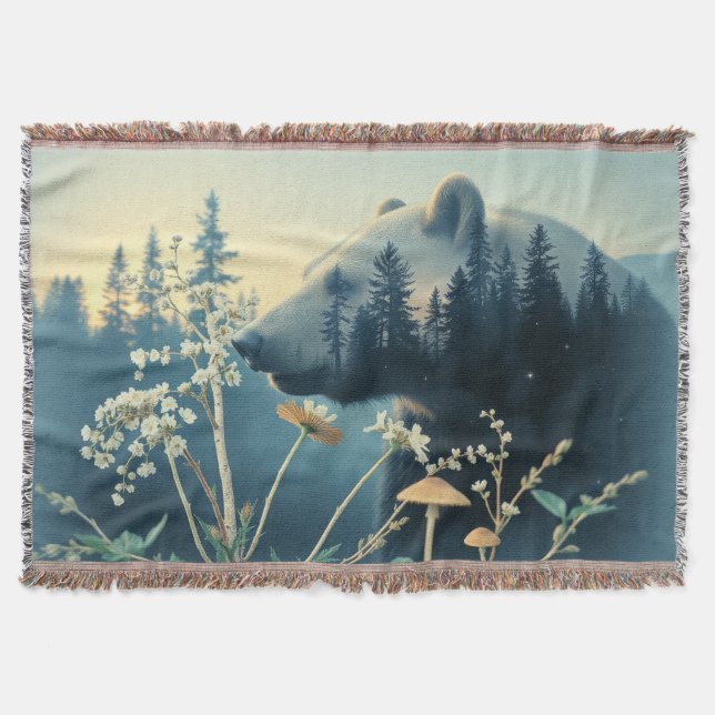 Cobertor Urso na natureza selvagem (Frente)