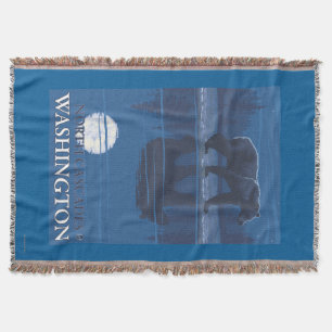 Cobertor Urso no luar - cascatas nortes, Washington