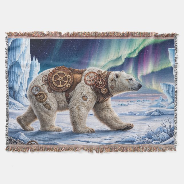 Cobertor Urso Polar e Arte Aurora (Frente)