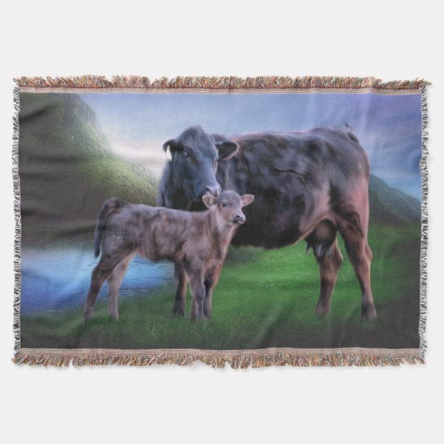 Cobertor Vaca e Bezerro Black Angus (Frente)