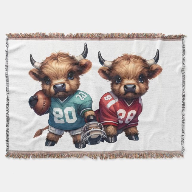 Cobertor Vacas e Futebol das Highland (Frente)