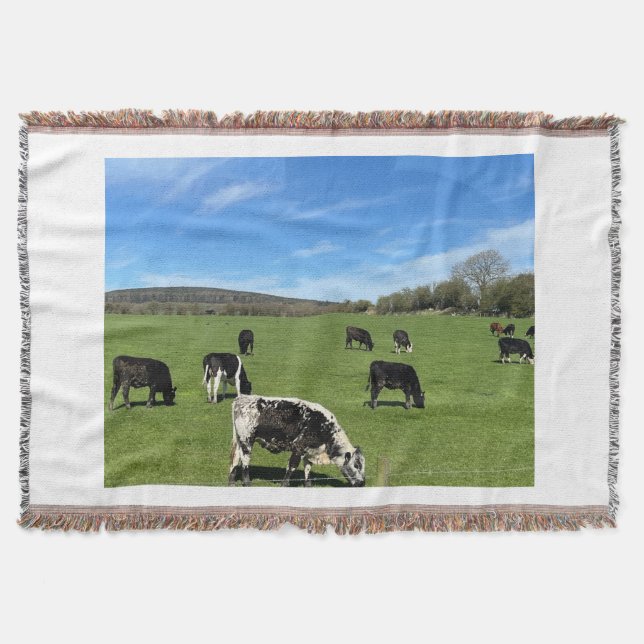 Cobertor Vacas Pretas e Brancas Espalhando no Lâmpago de Ca (Frente)