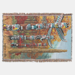 Cobertor Vancouver Blanket Vancouver Totem Pole Souvenirs