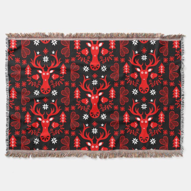 Cobertor Vedante de Natal Vermelho escandinavo (Frente)
