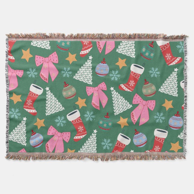 Cobertor Verde de Natal bonito (Frente)