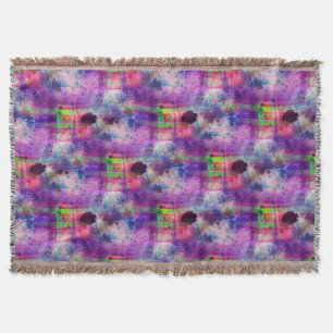 Cobertor Verde do design, aguarela roxa da textura