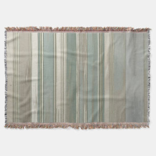 Cobertor Verde Salvia Azul Empoeirado Cinza Taupe Listra Fa