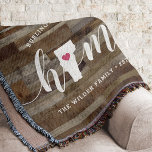Cobertor Vermont Home State Personalizado Rustic Wood Look<br><div class="desc">Mostre algum orgulho do estado de casa com este bonitinho roxo cobertor lenhador de madeira rústica apresentando "casa" em letras de escrita em branco com um mapa da silhueta do estado de Vermont em pé para a letra "O". Um dentro cor-de-rosa para ilustração cardíaca no mapa do estado completa o...</div>