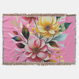 Cobertor vetor de arte amarelo-rosa pastel