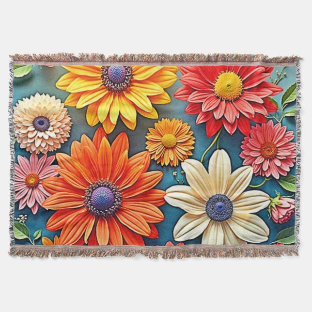 Cobertor Vibrant Floral Fantasy Design (Frente)