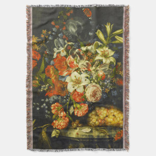 Cobertor Vida Estática com Flores e Frutas