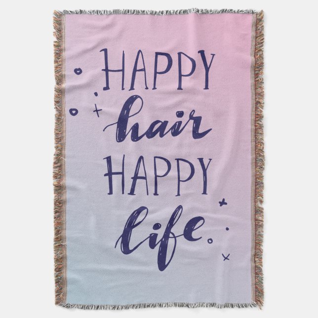 Cobertor Vida feliz do cabelo feliz (Frente Vertical)