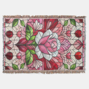 Cobertor Vidro pintado floral dia dos namorados