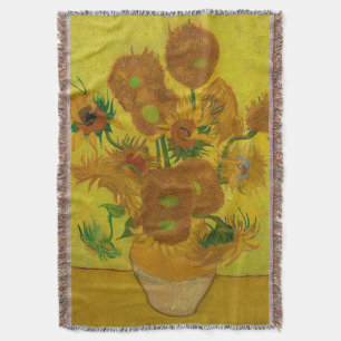 Cobertor vincent van gogh 15 sunflower vase painting