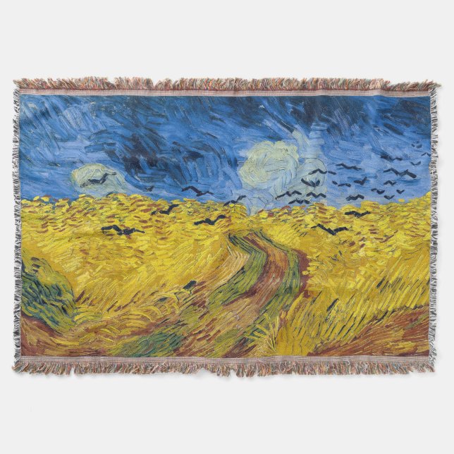 Cobertor Vincent van Gogh - Campo de Trigo com Corvos (Frente)