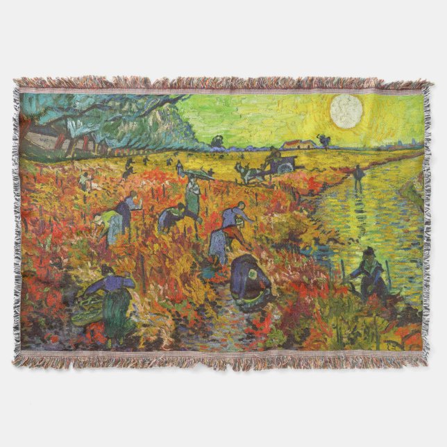 Cobertor Vincent van Gogh - O Vinhedo Vermelho (Frente)