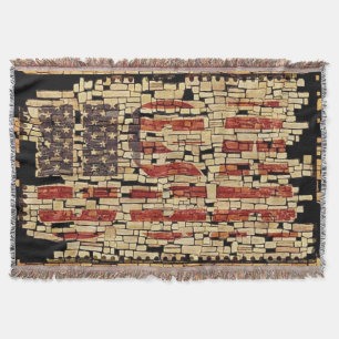 Cobertor Vintage angustiada USA Letters e American Flag