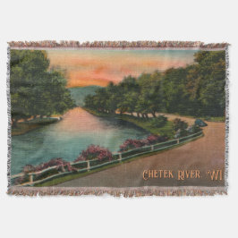 Cobertor Vintage Chetek River Wisconsin Throw Blanket