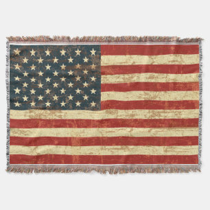 Cobertor Vintage da bandeira americana afligido