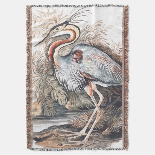 Cobertor Vintage Elizabeth Gwillim Purple Heron (Frente Vertical)